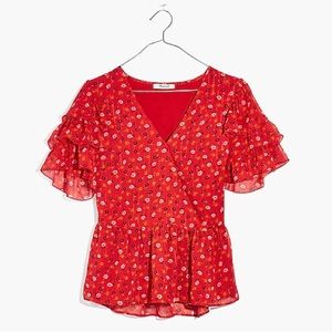 Madewell V neck blouse!